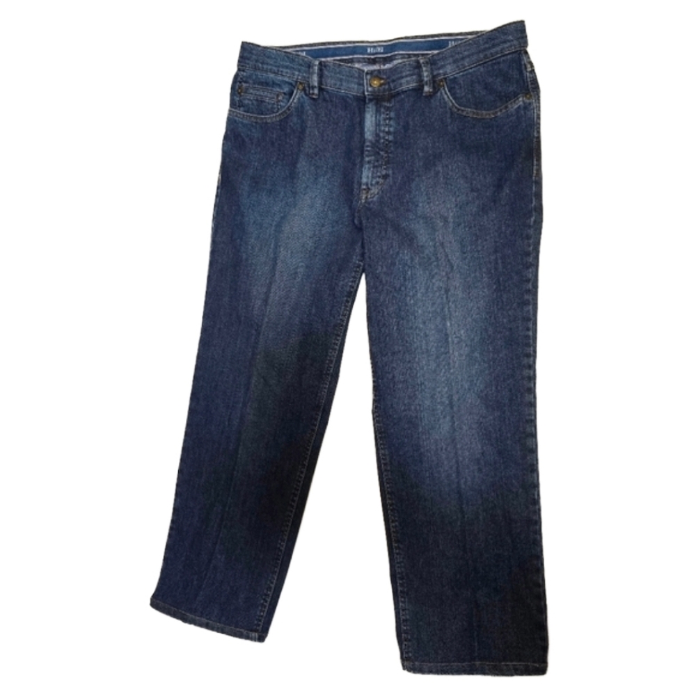 Hiltl Vintage Wash Straight Leg Jeans Mens 38x27.5 Hemmed Blue Denim